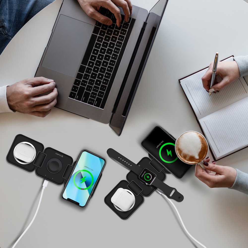 3 IN 1 WIRELESS CHARGING STATION FOR iPhone AirPods & iWatch Header Image